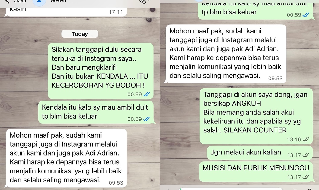 Ari Lasso Ungkap Chat Dengan Pihak WAMI [Instagram]